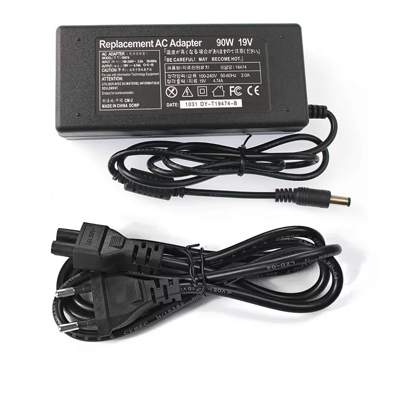 AC DC 19V 4.74A 90W Laptop Charger Power Supply for ASUS Toshiba/Lenovo Adapter A46C X43B A8J K52 U1 U3 S5 W3 W7 Z3 Notebook 1