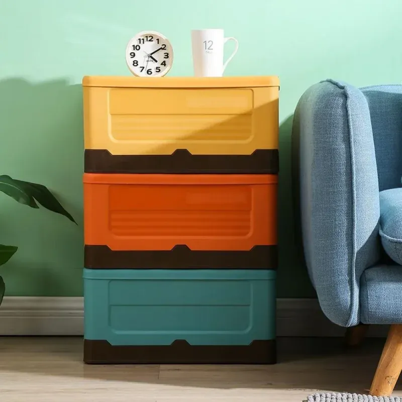 Folding Storage Box Multifunction Foldable Organizer Container Plastic Sundries Storages Supplies Organizer Box with Lid 1 PCS