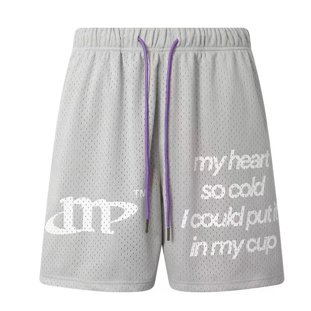 Men's Summer American Hiphop Street Casual Straight Sports Shorts Fashion Loose Letter Printing Breathable Quick-drying Shorts