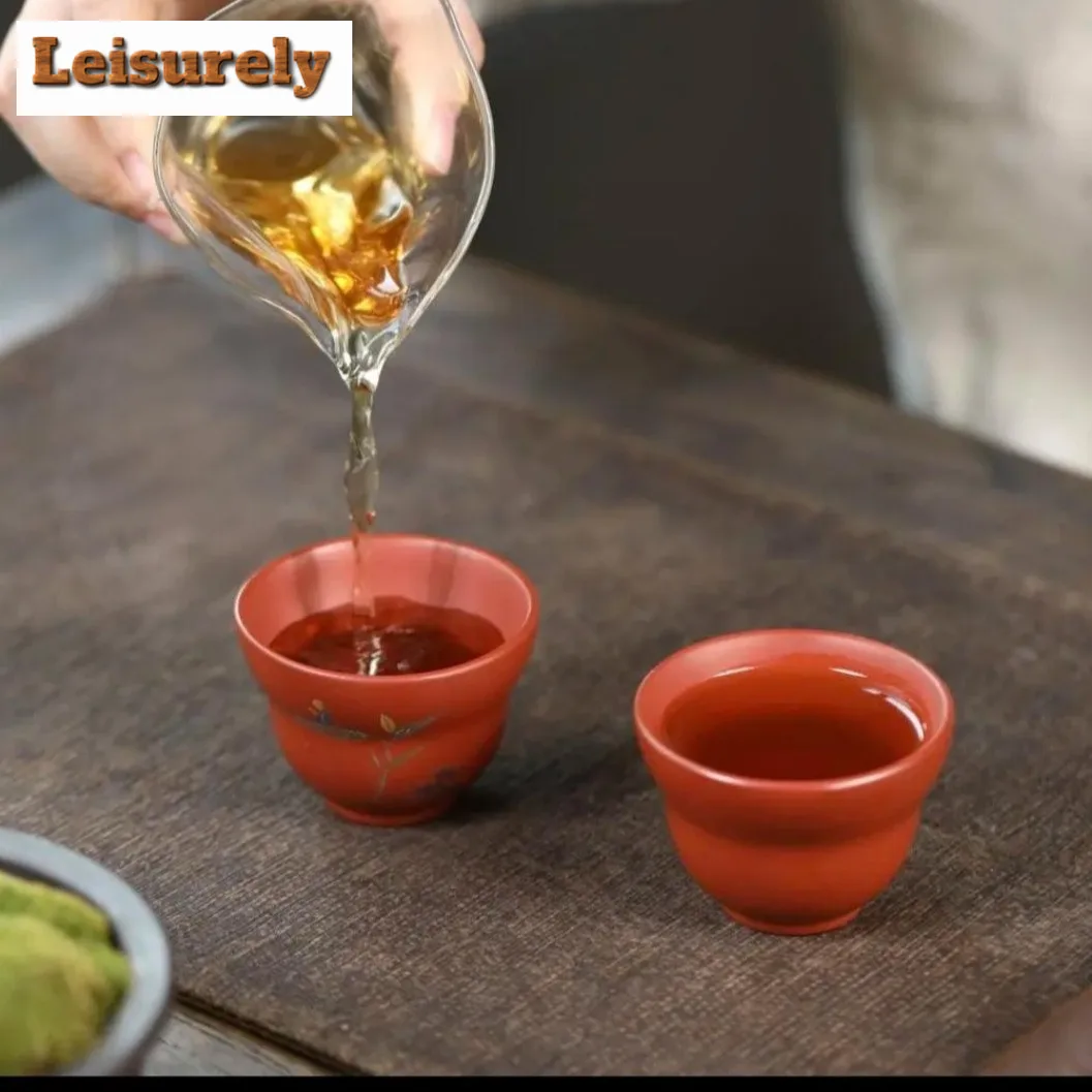 60ml Yixing Zisha Gourd Teacup Boutique Tea Bowl Cute Cup Tea-tasting Meditation Cup Chazhan Master Cups Cha Supplies Craft Gift