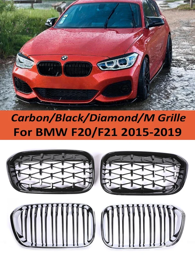 

Front Bumper Kidney Chrome Black Grille Facelift Racing Grill Cover For BMW 1 Series F20 F21 LCI 2015-2019 120i 125i 135i