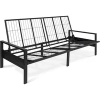 Metal Futon Frame – Space-Saving Modern Futon Frame Full Size - 2 in 1 Design Perfect for Modern Living Spaces (Black) 1
