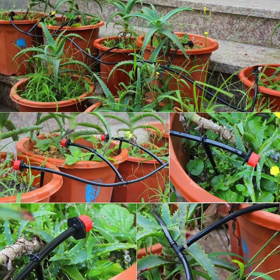 20-50M Drip Irrigation System Potted Plant Watering Kits Adjustable Drippers 1/4'' Hose Irrigation Micro Garden Watering System - 6