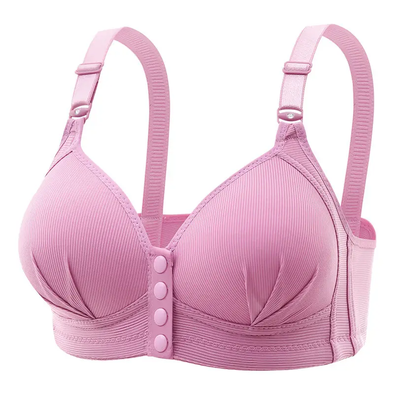 

Front Closure Bra Women Underwear Without Steel Ring Thin Cup Brassiere Mother's Soft Comfort Large Size Bra Ladies Bralette