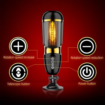 Automatic Telescopic Rotation Male Masturbation Cup 10*10 modes Silicone vagina real pussy adult Masturbator sex toys for men 4