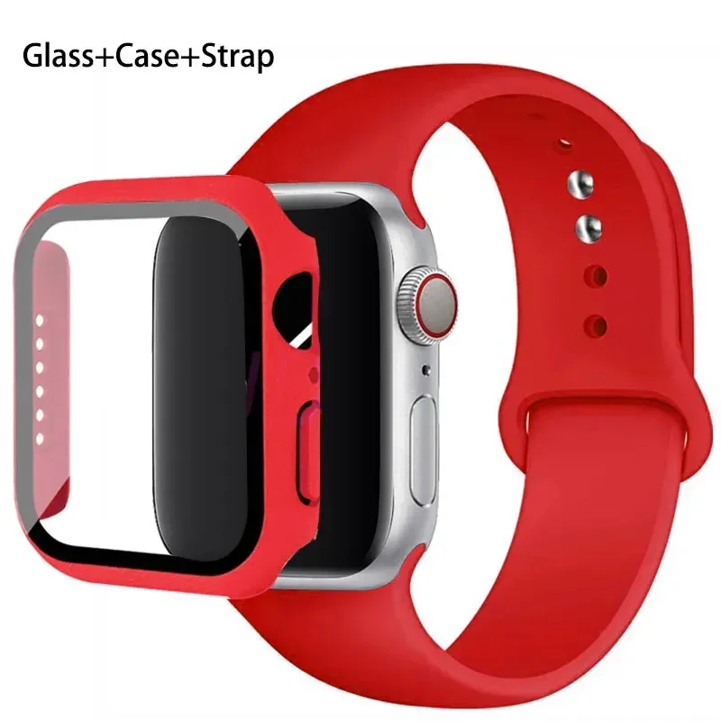 Premium Silicone Sport Band with Glass and Protective Case