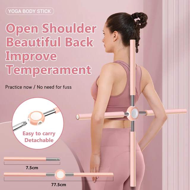 Adjustable Yoga Sticks Stretching Humpback Correction Stick Open Shoulder  Beauty Back Bar Bodybuilding Back Posture Corrector - AliExpress