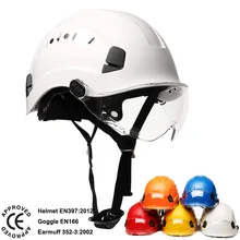 

CE EU Vented Work Safety Helmets for Construction Engineers Industrial with Goggles Motorcycle Helmet Visor Protective Hard Cap