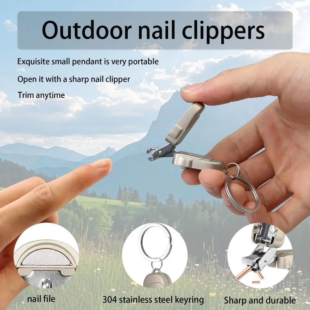 Mini Nail Clippers Folding Multi-functional Nail Trimmers Lightweight Stainless Steel Keychain Nail Clipper Personal Care