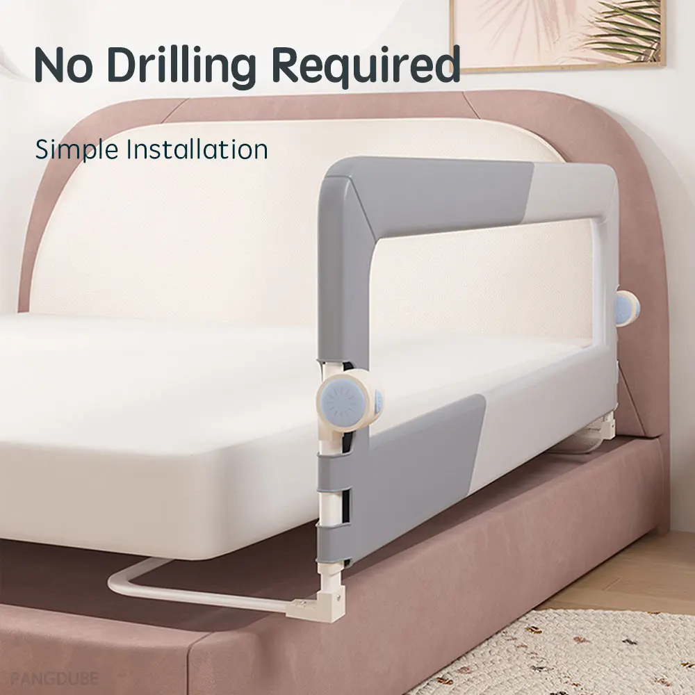 Baby Playpen Bed Rail Guard for Kid Bed Guardrail Screw-free Installation Barrier 1pc