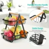 2 Tier Countertop Fruit Basket,Portable Fruit Bowle Basket for Kitchen Organizer Storage & Fruits Vegetable Bread Snacks Basket 3