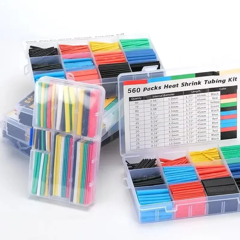 127Pcs-800Pcs Insulated Heat Shrink Tubing Color Heat Shrink Tubing Boxed DIY Set Shrinkable Waterproof heat shrink tubing