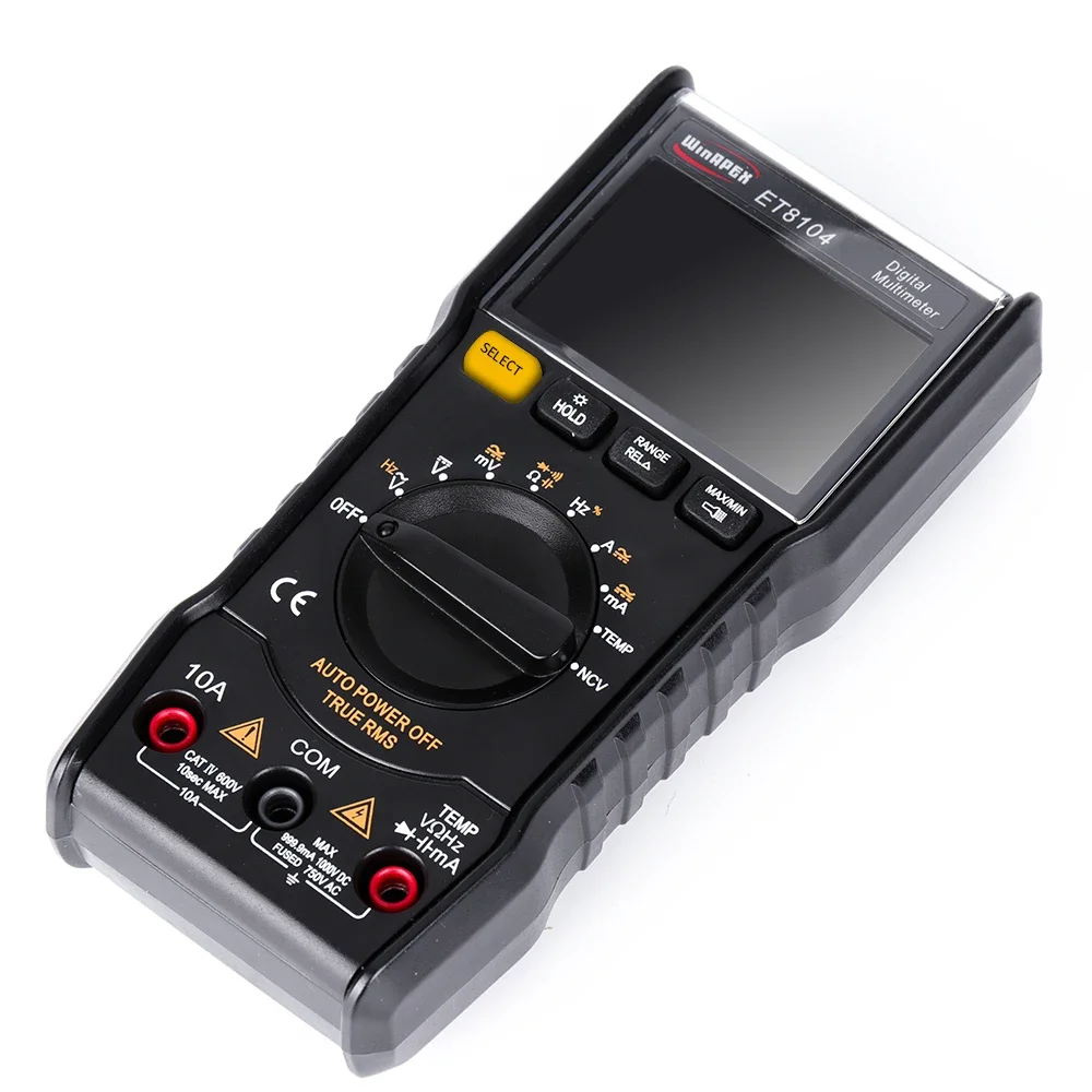 WINAPEX ET8104 Digital Handheld Multimeter Auto-Range Multifunction Tester NCV AC/DC Voltage Current Resistance Temperature Tool 3