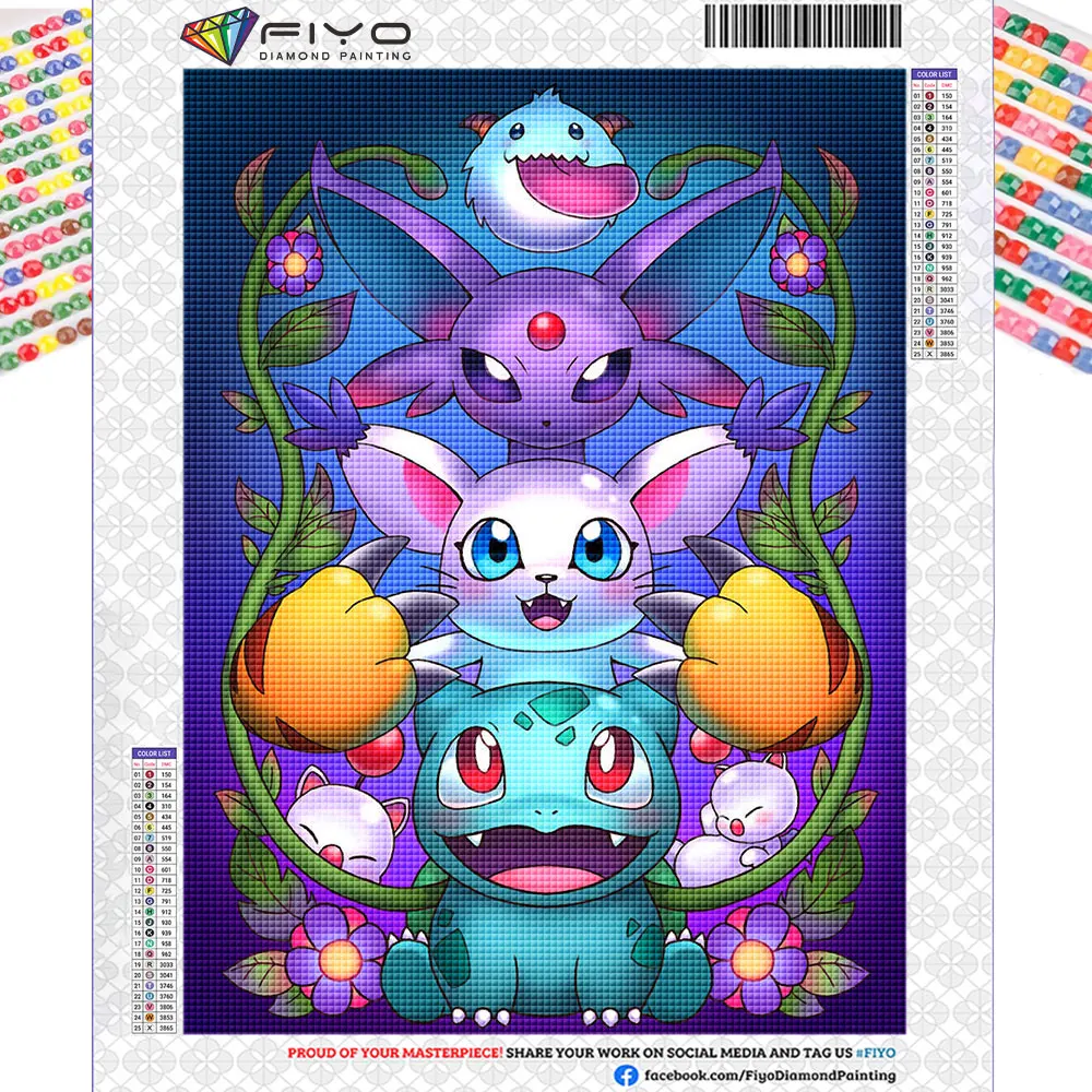 Diamond Painting New Arrival 2023 Pokemon Diamond Mosaic Cartoon Animals  Full Drill Cross Stitch Embroidery Home Decoration - AliExpress