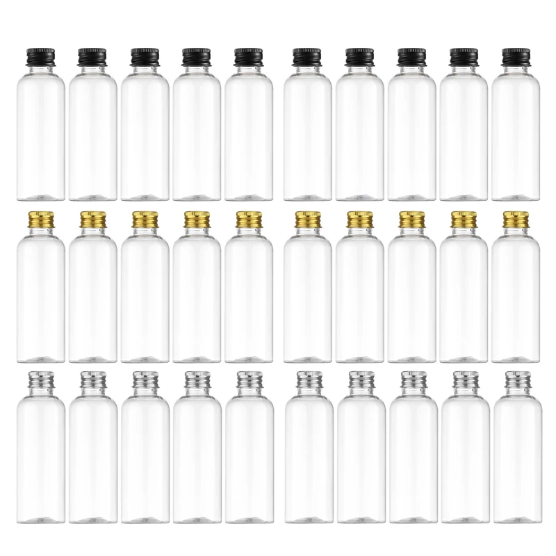 

20Pcs 5ml-500ML Mini Plastic PET Bottle w/ Aluminum Screw Caps Portable Sample Vials Travel Cosmetic Container For Lotion Creams