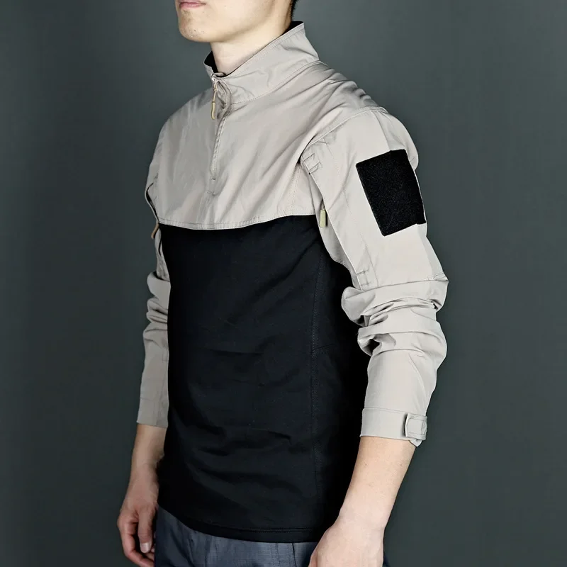 New Training Shirts 1/4 Zipper Ripstops T-shirts Mens T-shirts Ultra-Light Breathable Outdoor Hiking Tees Tops Pullover Workout