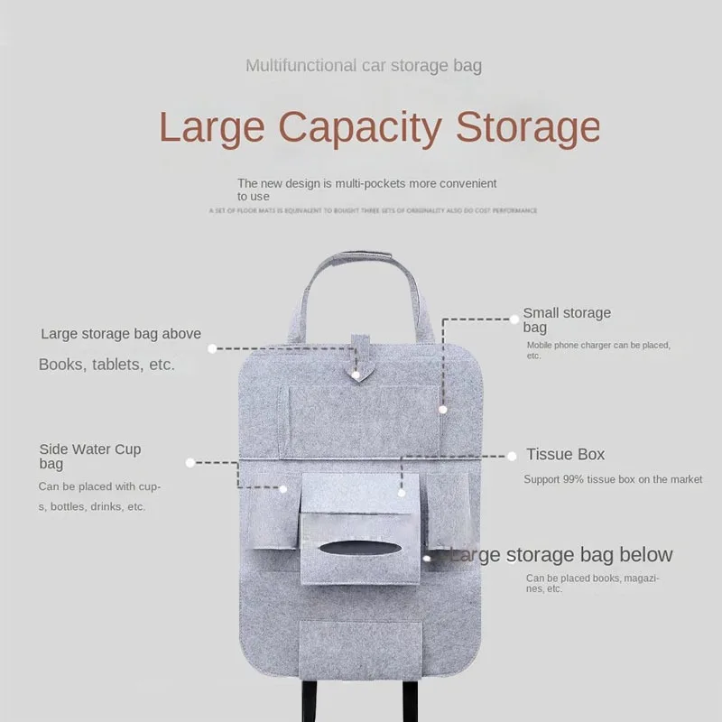 Car Seat Back Storage Bag Travel Seat Storage Bag Universal Auto Back Seat Bag Protector Accessoires 6