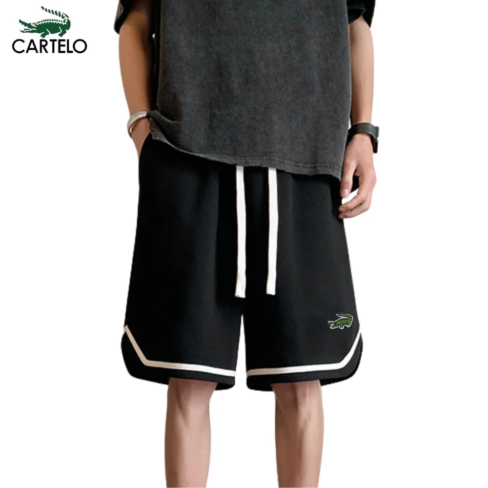 

Summer Men Striped Casual Shorts Fashion Brand Embroidery Men's Youth Oversized Loose Shorts jogging Male Clothing CARTELO