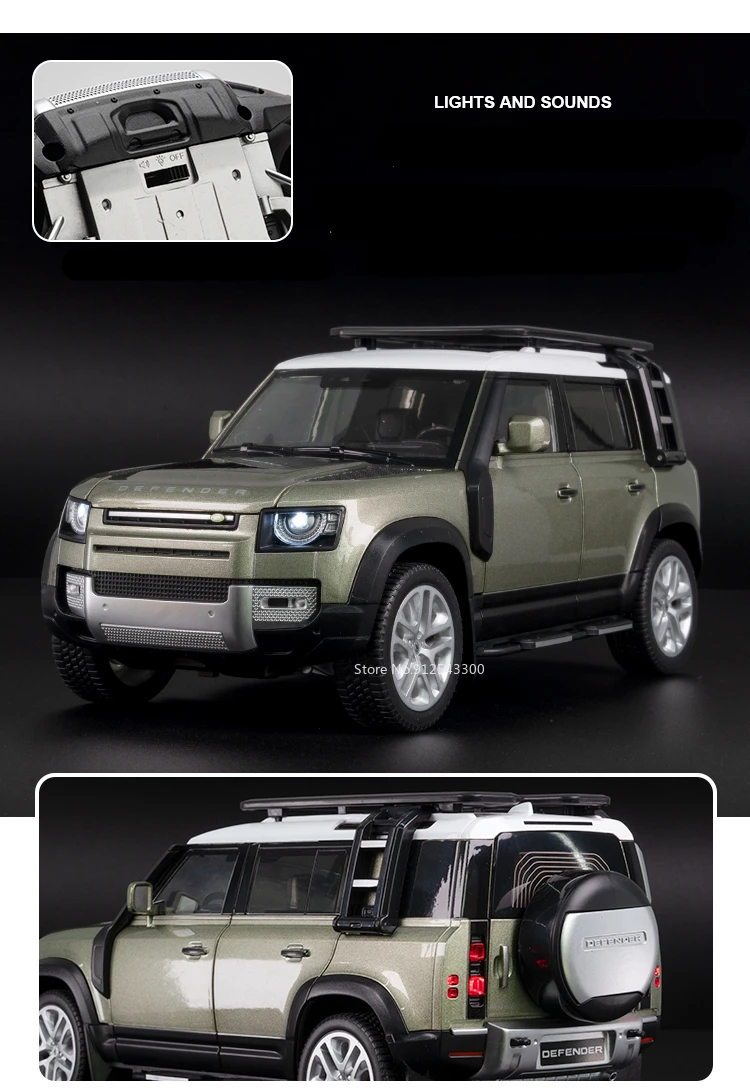 1/18 Range Rover Defender SUV Toy Car Model Alloy Diecast