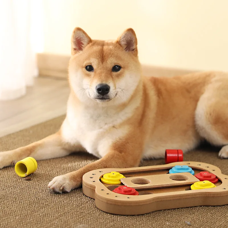 

Non Slip Puppy Feeding Bowl Cat Game Dog Toys Exercise Funny Food Treat Dispenser Wooden ABS for Cats Dog Toy Supplies