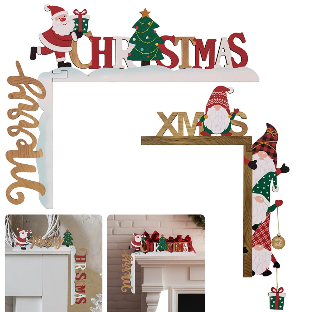 Christmas Decorations Three-dimensional Wooden Christmas Letter Door Frame Hangings Creative Door Corner Table Ornaments