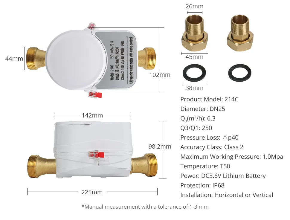 Zemismart Zigbee Smart Water Meter Valve Control Work with Tuya Hub Home Assista
