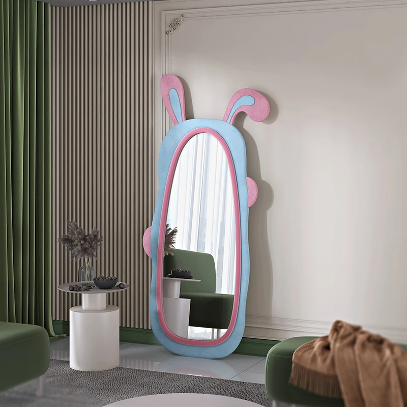 

Irregular Shape Light Led Mirror Dress Women Tint Full Body Cute Cartoon Decorative Mirror Lace Espejo Cuerpo Entero Room Decor