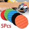 5Pcs 150/180mm Car Polishing Pads 5/6/7inch Sponge Polisher Clean Waxing Tool Auto Beauty Polishing Kit Buffing Cleaning Tool 1