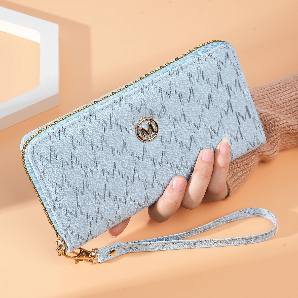 Women's Wallet Single Zipper Floral Letter Print Fashionable Coin Purse Compact Money Holder 4