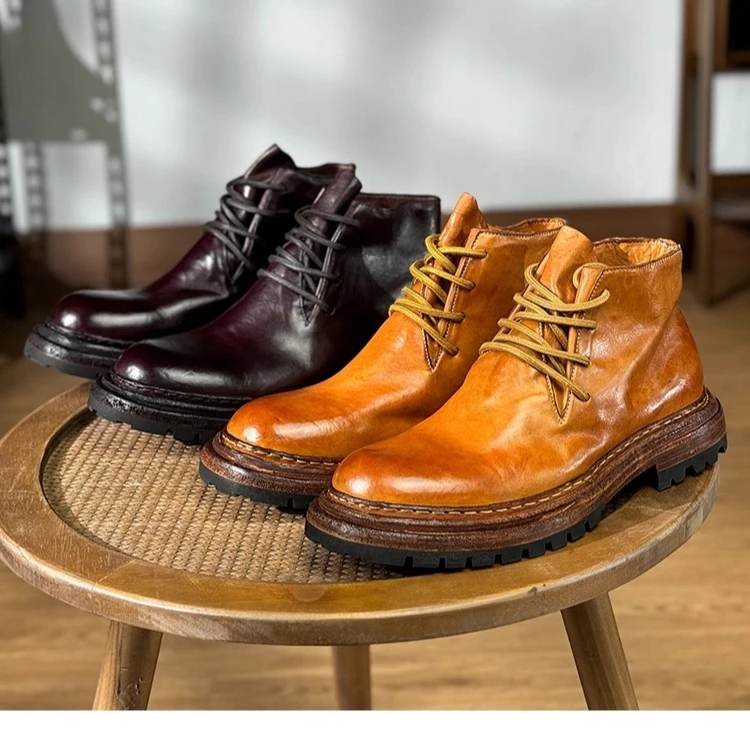 Handmade Retro Genuine Leather Desert Boots