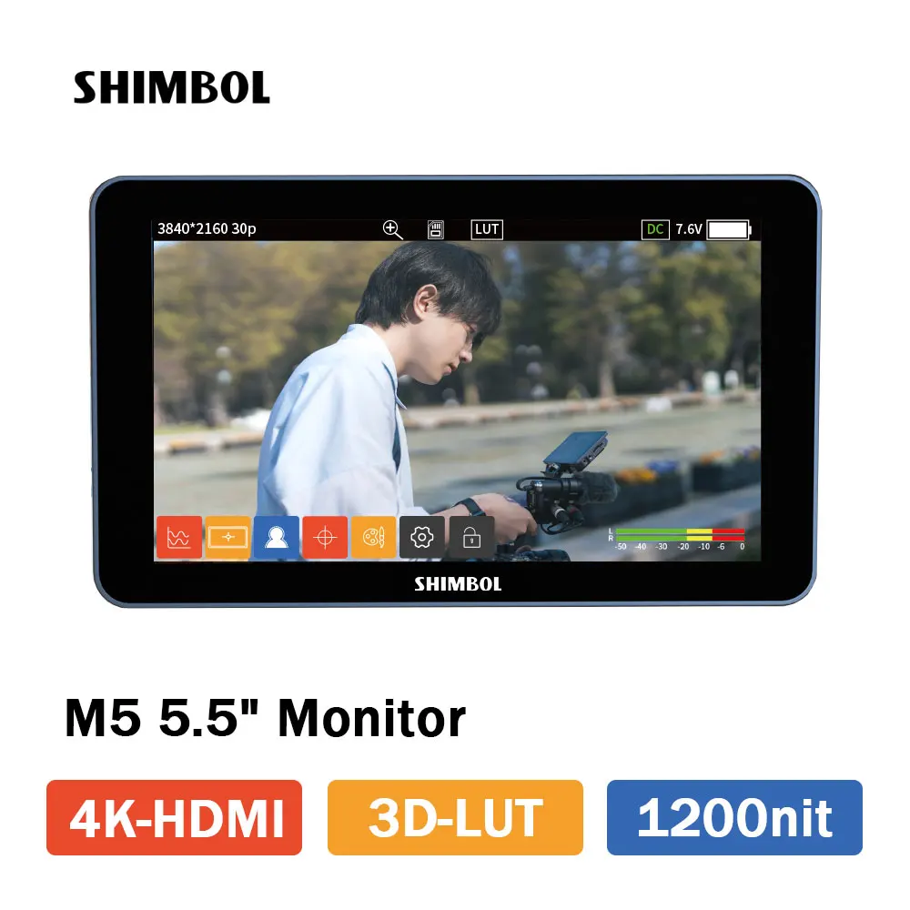 SHIMBOL M5 5.5" Professional On-Camera Monitor 3D LUT 4KHDMI 1200nit Touch Screen Filed Mointor for DSLR Cameras