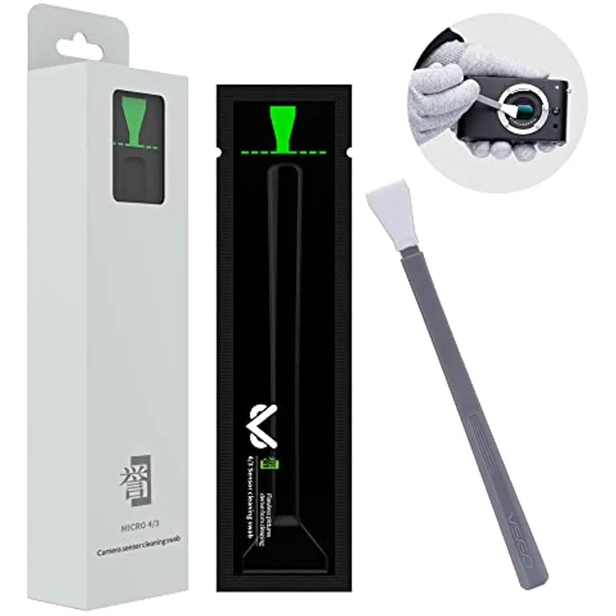 

VSGO V-S01E Camera комплект для очистки сенсора Micro Four Thirds 4/3 Sensor Cleaning 12pcs 12mm Sensor Cleaning Swabs for DSLR Cameras