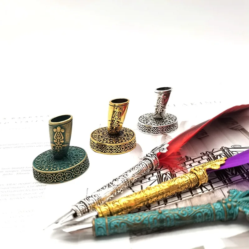 Pen Holder 1pc zinc alloy pen holder desk organizer pen and brush holder desk storage rack