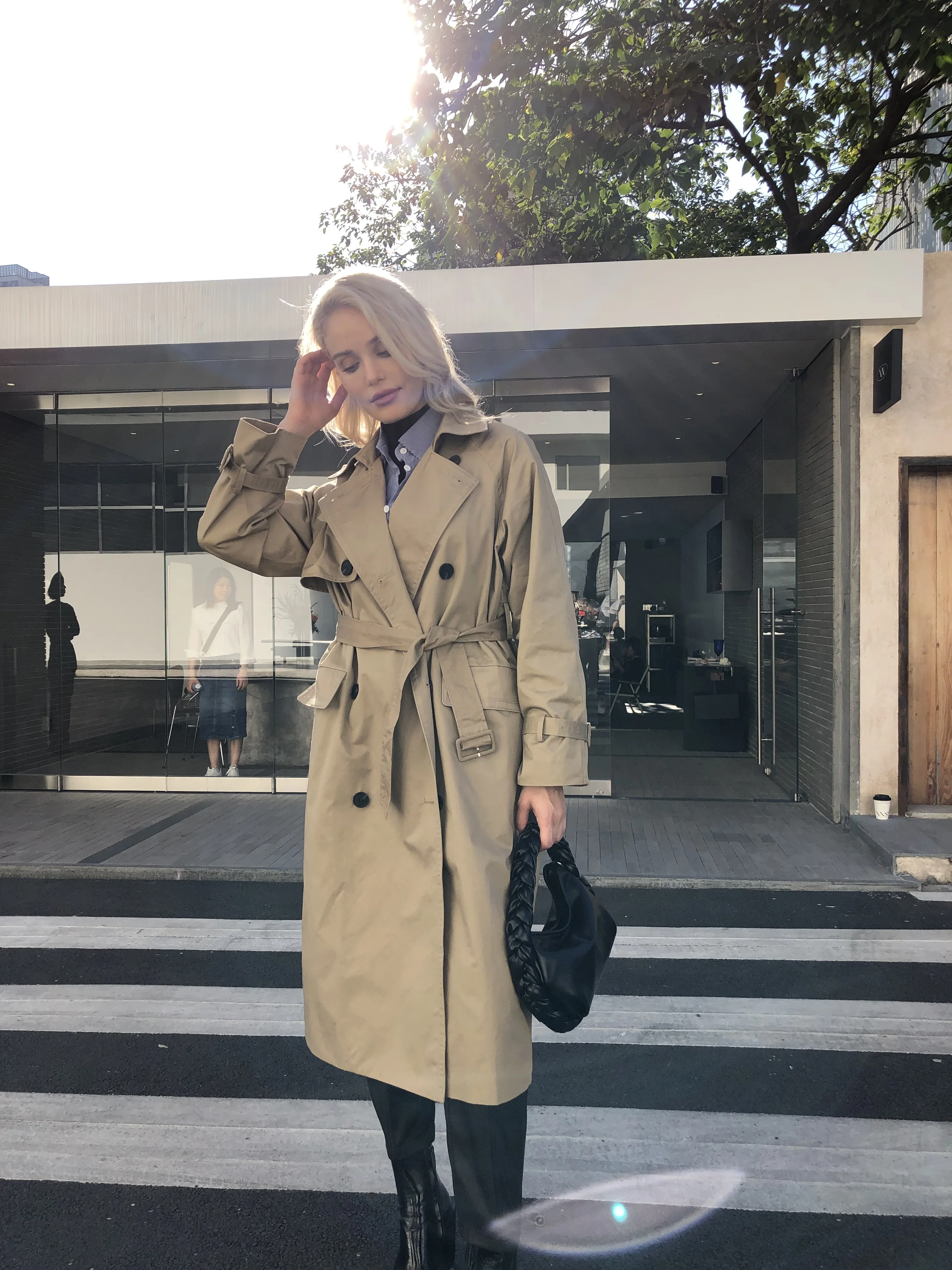 Manteau long classique femme new arrivals