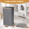 Laundry Basket With Lid, 105 L, Foldable 600D Oxford Fabric With Removable Laundry Bag, Bamboo Laundry Box, Laundry Sorter 2
