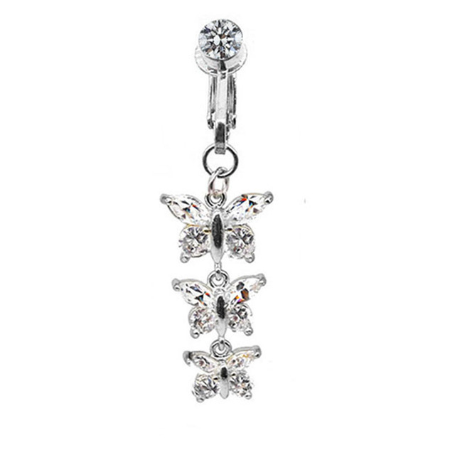 Fake Belly Butterfly Fake Belly Piercing Butterfly Clip On Umbilical Navel Fake Pircing Butterfly Cartilage Earring Clip