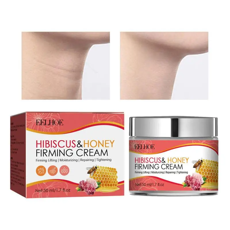 

Neck Moisturizing Cream Hibiscus Honey Moisturizer Cream For Neck 1.7fl Oz Women Neck Cream Double Chin Reducer Natural Cream