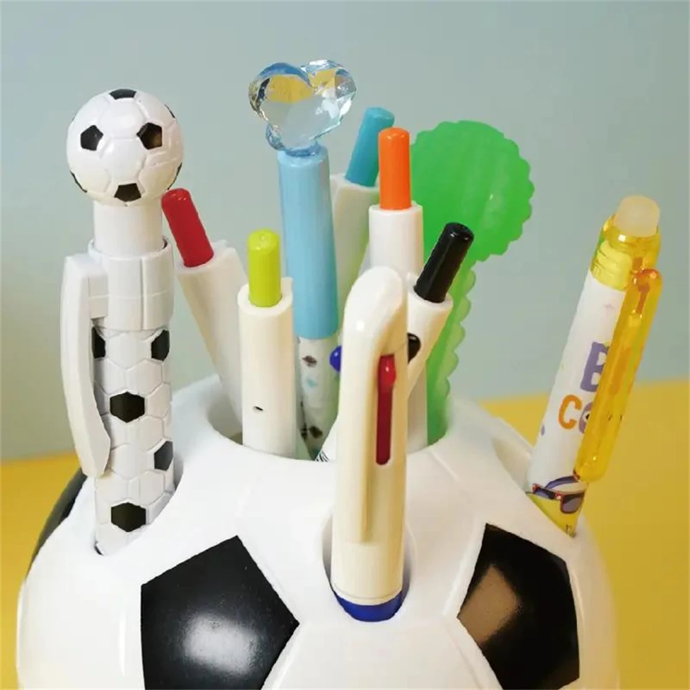 학생용 축구 모양 도구 용품, 펜 연필꽂이 축구 모양 칫솔 홀더, 데스크탑 랙 테이블, 가정 장식, 1 5 개