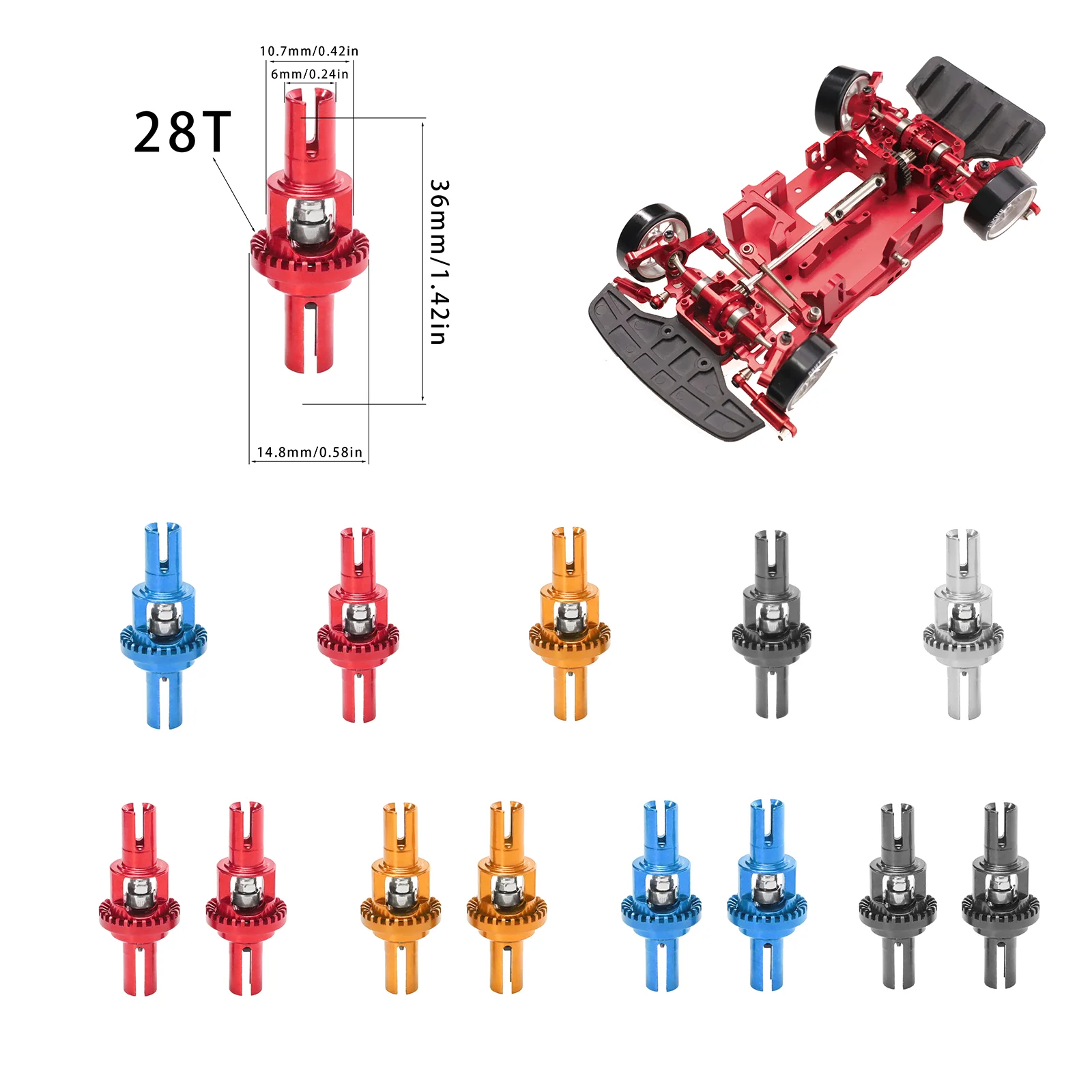 Gros plan sur un amortisseur RC titanium, mettant en évidence les détails du ressort et du corps.