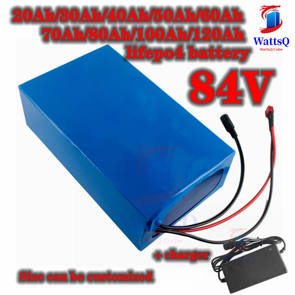 

30Ah 84v 50Ah 60AH LiFePo4 lithium battery 40Ah 84V 100Ah 80Ah lifepo4 battery 28S BMS for inverter EV motorcycle + charger