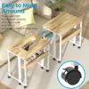 Folding Desk Small Rolling Desk with Storage Shelf,24.8 inch Foldable Computer Desk with Wheels for Small Space,Easy Assembly 5