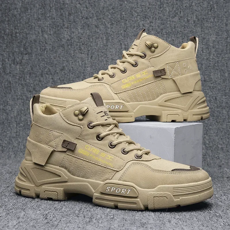 

Мужские рабочие ботинки, грязеотталкивающие Нескользящие рабочие трендовые ботинки на толстой подошве, уличные походные зимние ботинки, износостойкие модные 2024