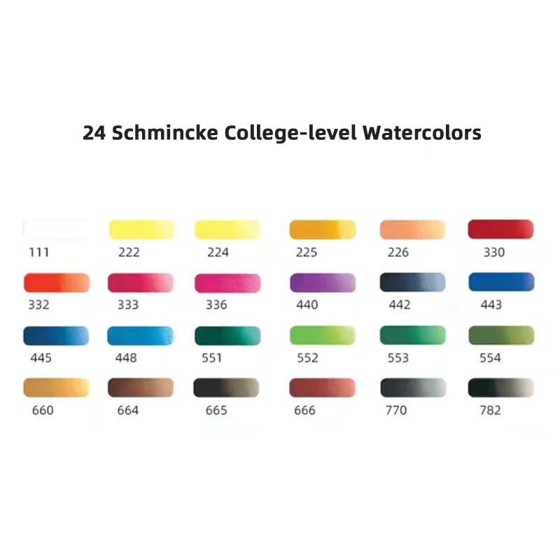 Schmincke 12-Color Macaron Candy Icy Watercolor Paint Sub-package Academy Grade 1/2ML Portable Painting Palette Art Supplies Set
