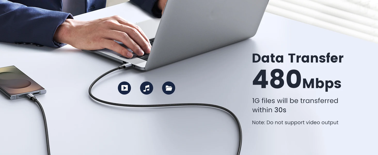 [2 Pack] UGREEN PD100W USB C Cable 5A Type C Fast Charger Cable for Samsung S26 iPhone 17 Laptop MacBook Dell HP QC 4.0 USB Cord