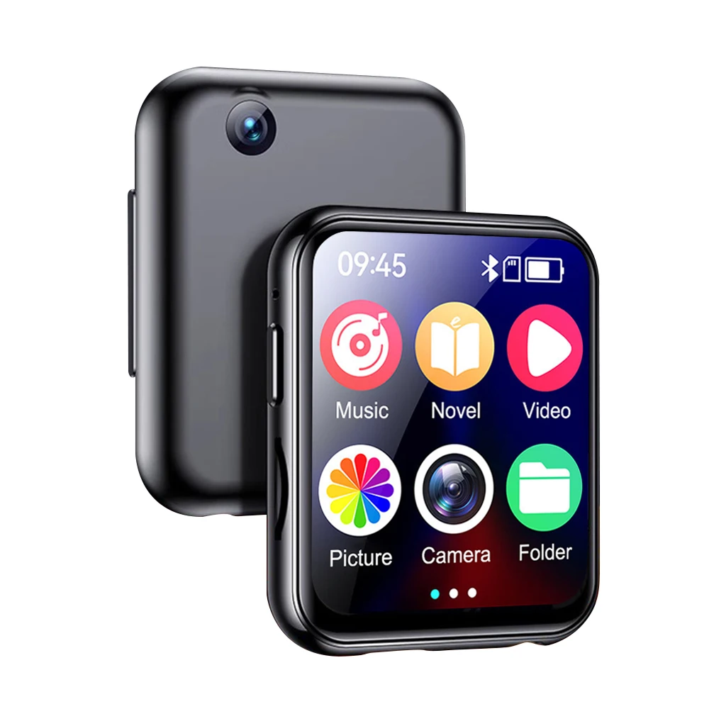 נגן mp3 מוסיקה עם Bluetooth 5.4 hifi mp4 מסך מגע מלא מובנה מקליט מצלמה נגן וידאו fm/ספר אלקטרוני