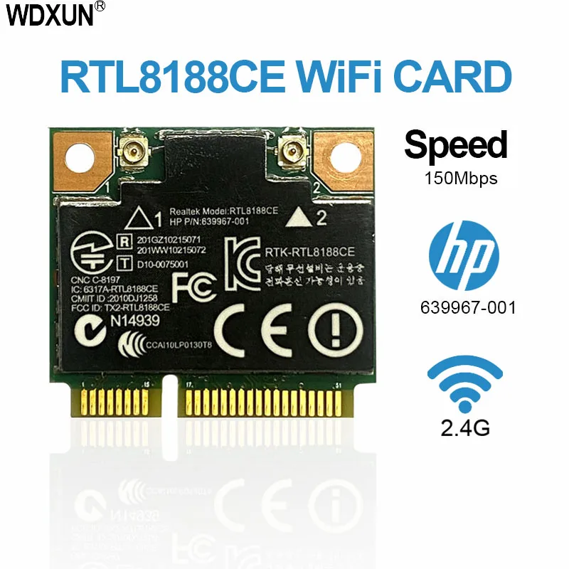 Realtek Rtl8188ce беспроводная Wi-Fi карта RTL8188 для Acer Asus Toshiba 150 Мбит/с Половина Mini Pci-e для сетевого модема ноутбука 802.11bgn