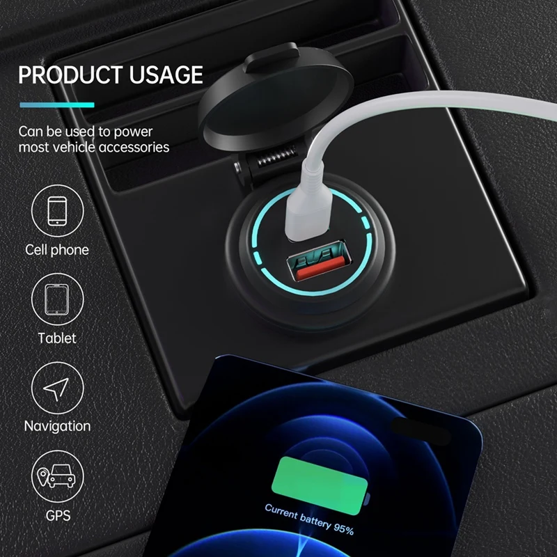 USB     36W PD  C/QC 3.0 12V-24V ڵ Ʈ Ʈ RV   