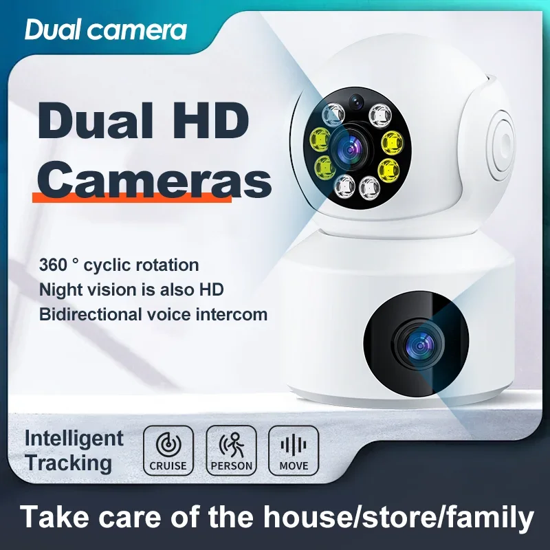 WiFi IP Camera PTZ Dual Lens 2.4G 1080P Night Vision Two-Way Voice Cloud Storage Indoor Outdoor Security Monitoring Baby Monitor 1