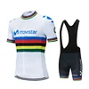 2025 Movistar Pattern Men Summer Cycling Clothing Breathable Clothes Kit Short Sleeve Bib Shorts MTB Ropa Ciclismo Maillot Wear 5