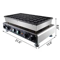 110V Mini Dutch Pancake Baker, 50PCS 1700W Commercial Electric Nonstick Waffle Maker Machine, 1.8 Inches Pancake Maker wit 2